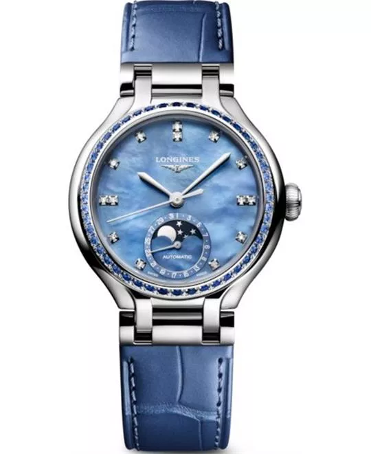 Longines Primaluna L8.126.0.97.2 Moonphase Watch 34mm