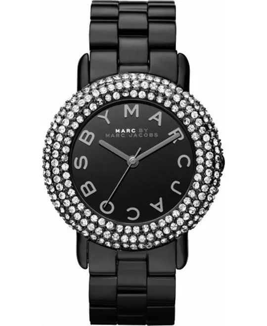 Marc Jacobs Black Glitz Logo Marci Women's Watch 36mm