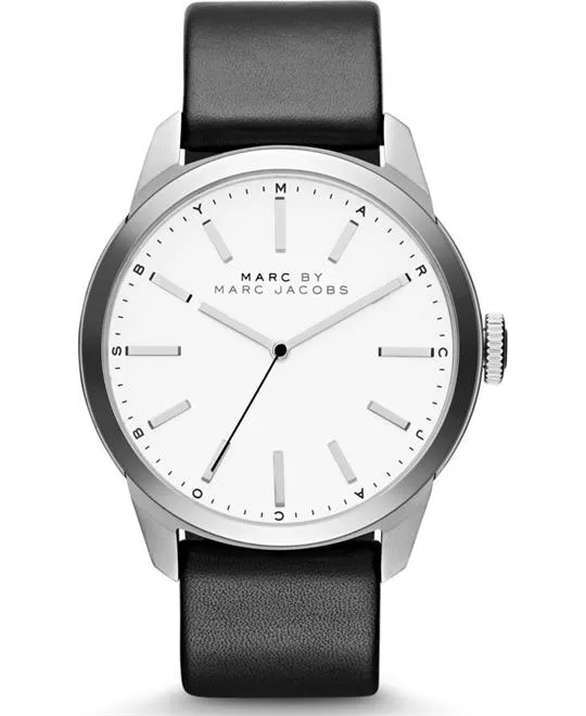 Marc by Marc Jacobs Men's Black Leather Band Watch 44mm