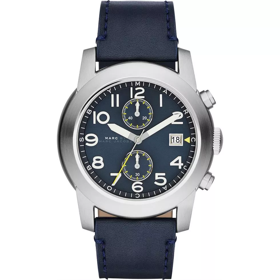 Marc by Marc Jacobs Larry Blue Leather Watch 46mm 