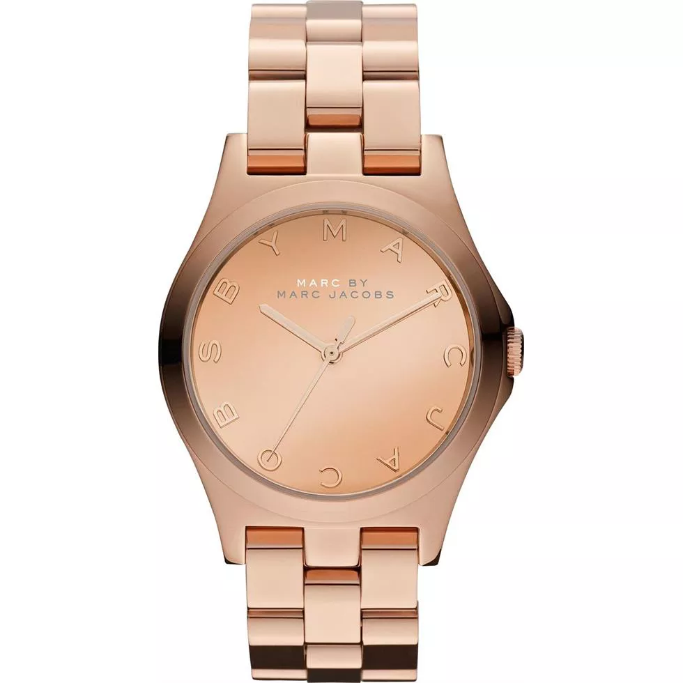 Marc by Marc Jacobs Henry Glossy ALL Rose Gold Watch 36mm 