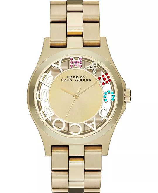 Marc by Marc Jacobs Henry Gold Tone Skeleton Glitz  Watch 40mm 
