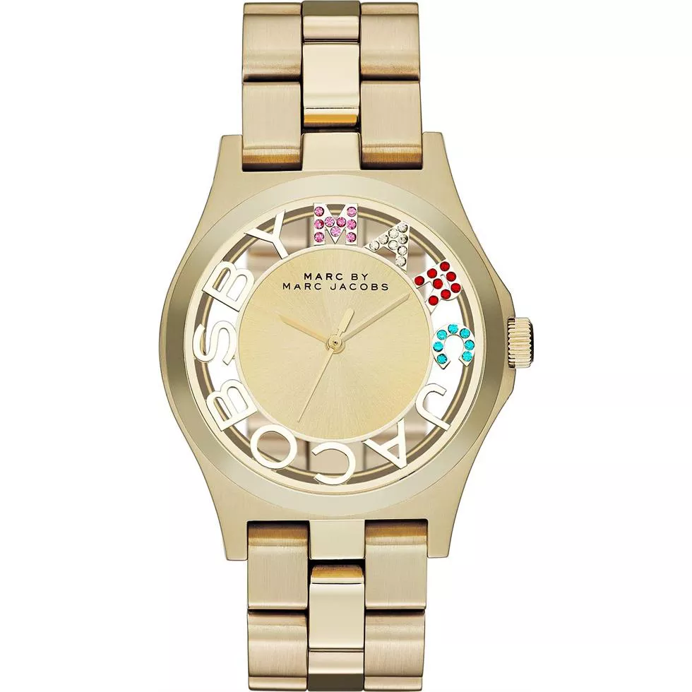 Marc by Marc Jacobs Henry Gold Tone Skeleton Glitz  Watch 40mm 
