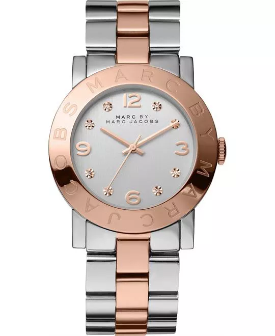 Marc by Marc Jacobs Amy Silver And Rose Gold Watch 36mm 