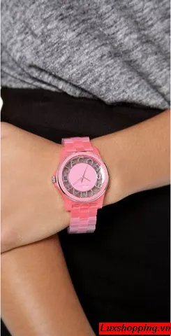 Marc by Marc Jacobs 'Henry Skeleton' Pink Plastic Watch 41mm 