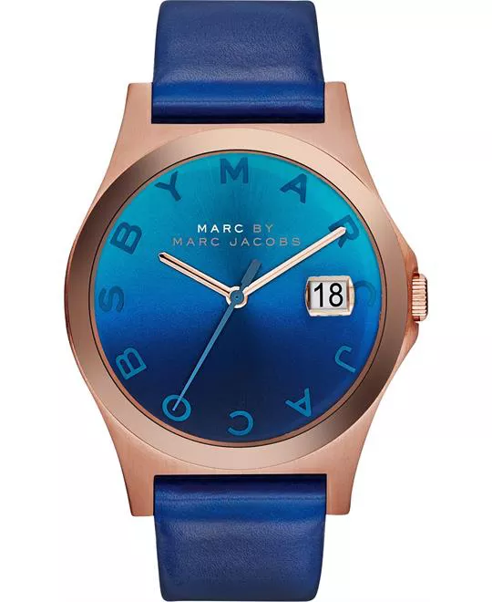Marc by Marc Jacobs Slim Skipper Blue Leather Watch 36mm 