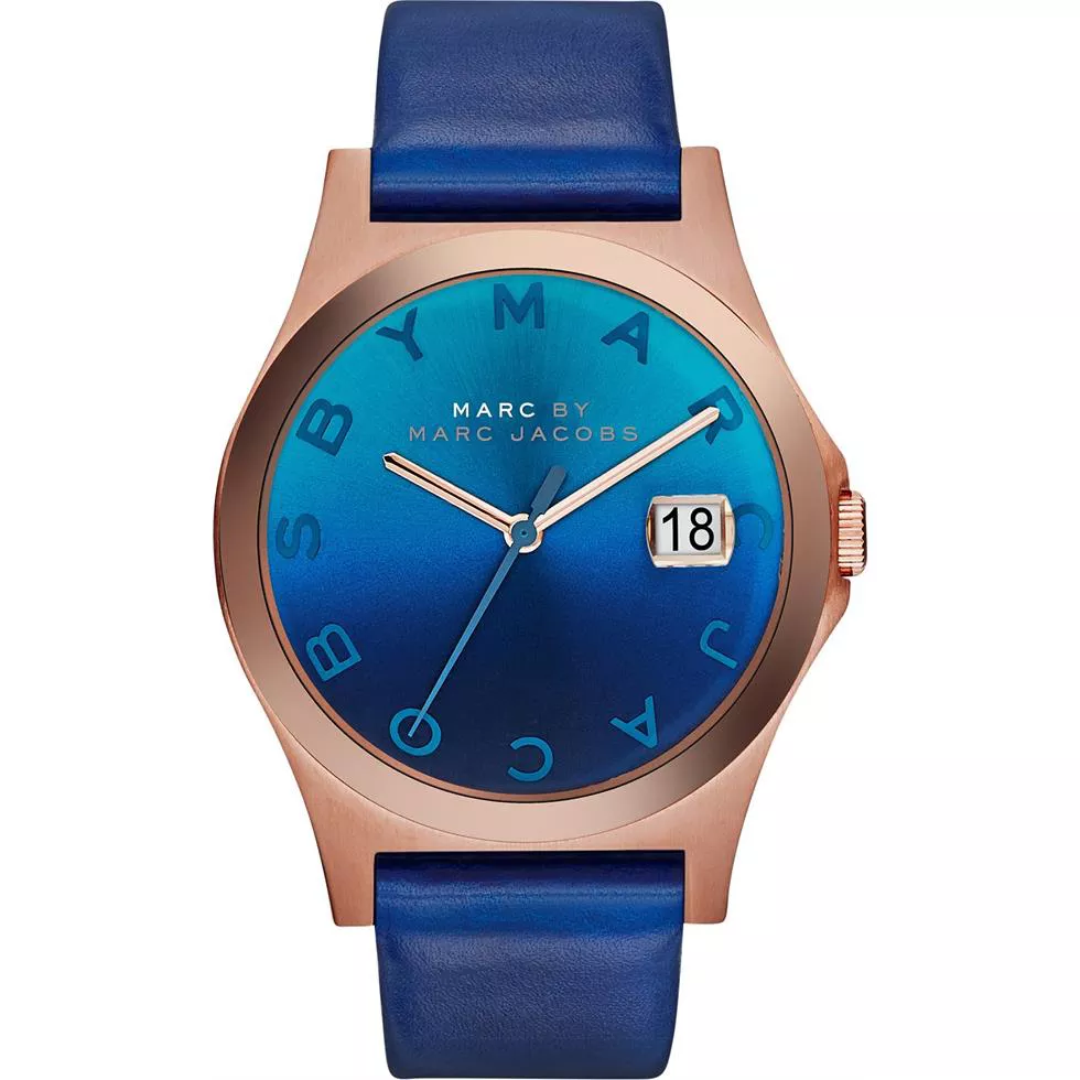 Marc by Marc Jacobs Slim Skipper Blue Leather Watch 36mm 