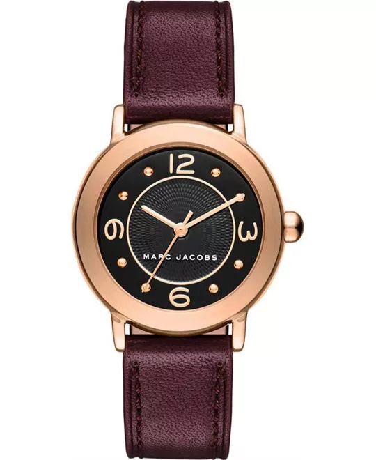 Marc Jacobs Riley Oxblood Leather Strap Women's Watch 28mm 