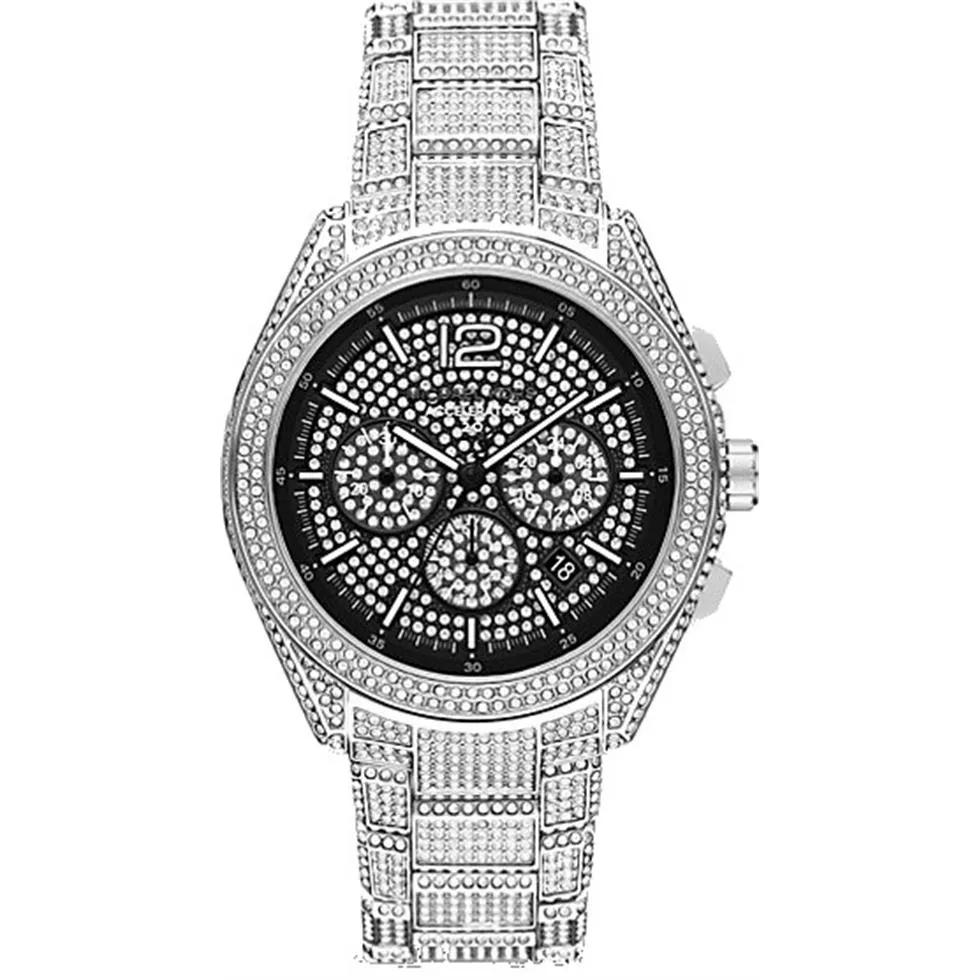 Michael Kors Accelerator Silve Tone 2.0 Pavé Watch 44mm