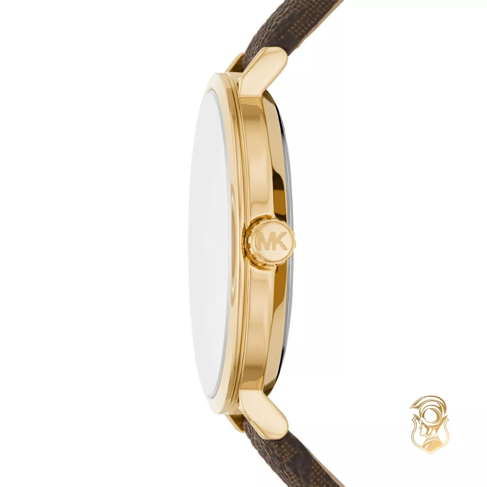Michael Kors Addyson Silver Dial Brown Watch 39mm