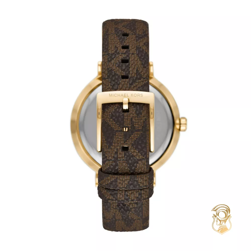Michael Kors Addyson Silver Dial Brown Watch 39mm
