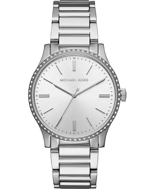 Michael Kors Bailey Silver Dial Crystal Watch 38mm