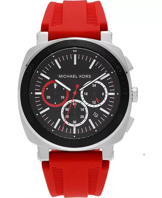 Michael Kors Bax Red Silicone Watch 43mm