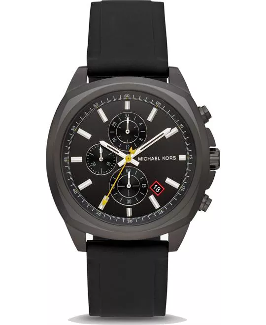 Michael Kors Bryson Black-Tone Silicone Watch 43.5mm