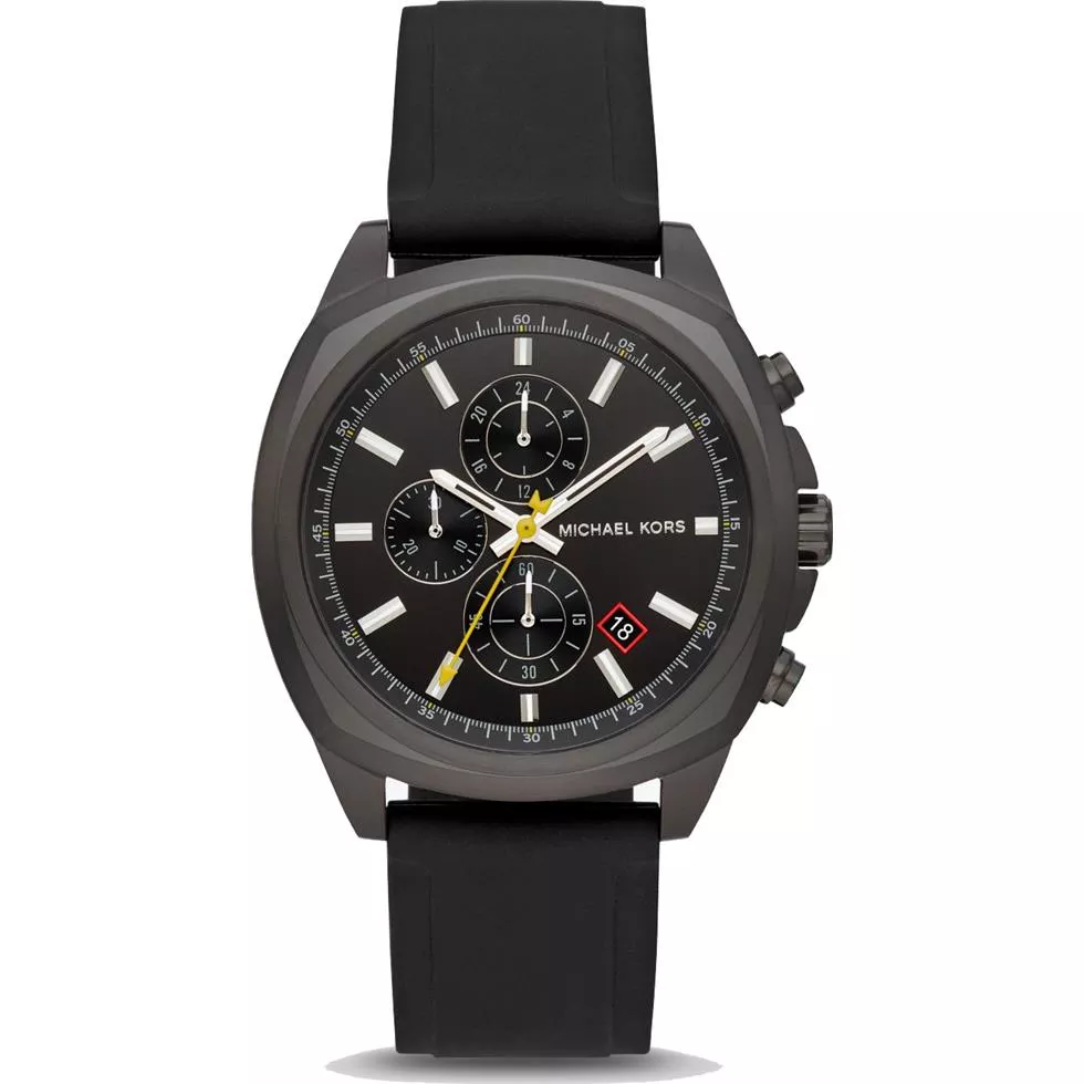 Michael Kors Bryson Black-Tone Silicone Watch 43.5mm