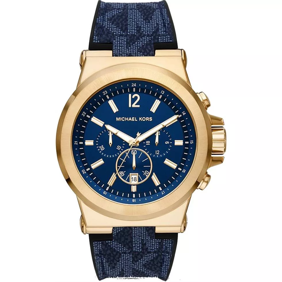 Michael Kors Chronograph Admiral Blue PVC Watch 48mm