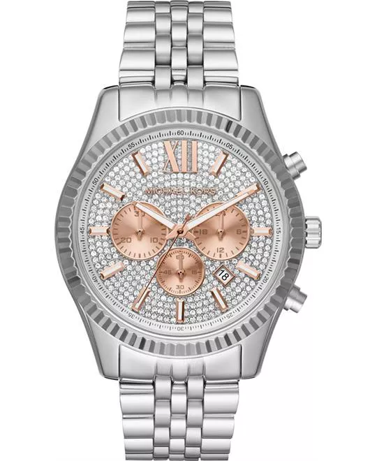 MICHAEL KORS Lauryn Crystal Mother of Pearl Dial Ladies Watch MK3716 33 mm  Rose gold - polarbrandname - ThaiPick