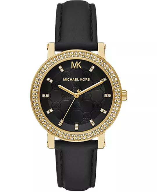 Michael Kors Corey Pavé Gold-Tone and Leather Watch 38mm