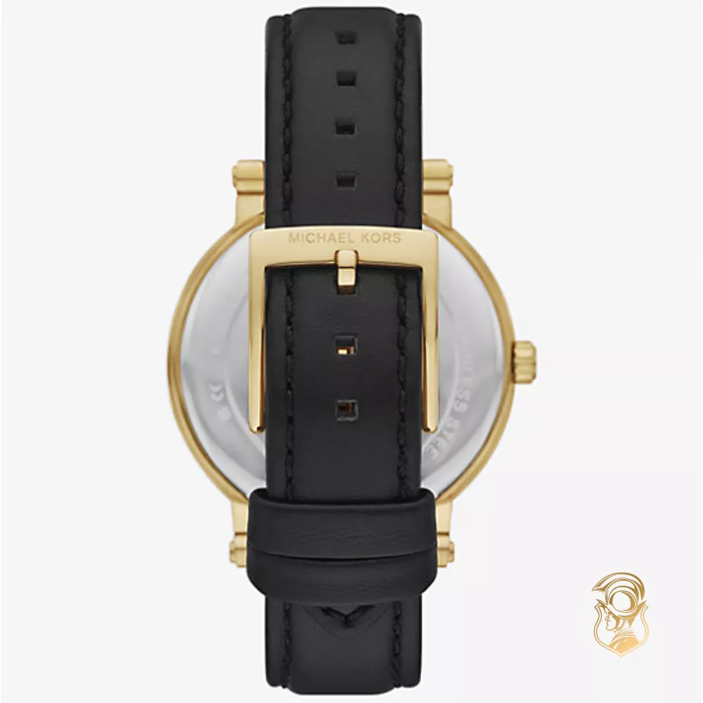 Michael Kors Corey Pavé Gold-Tone and Leather Watch 38mm