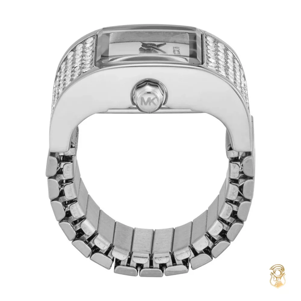 Michael Kors Darrington Pavé Silver-Tone Ring Watch 12.5mm