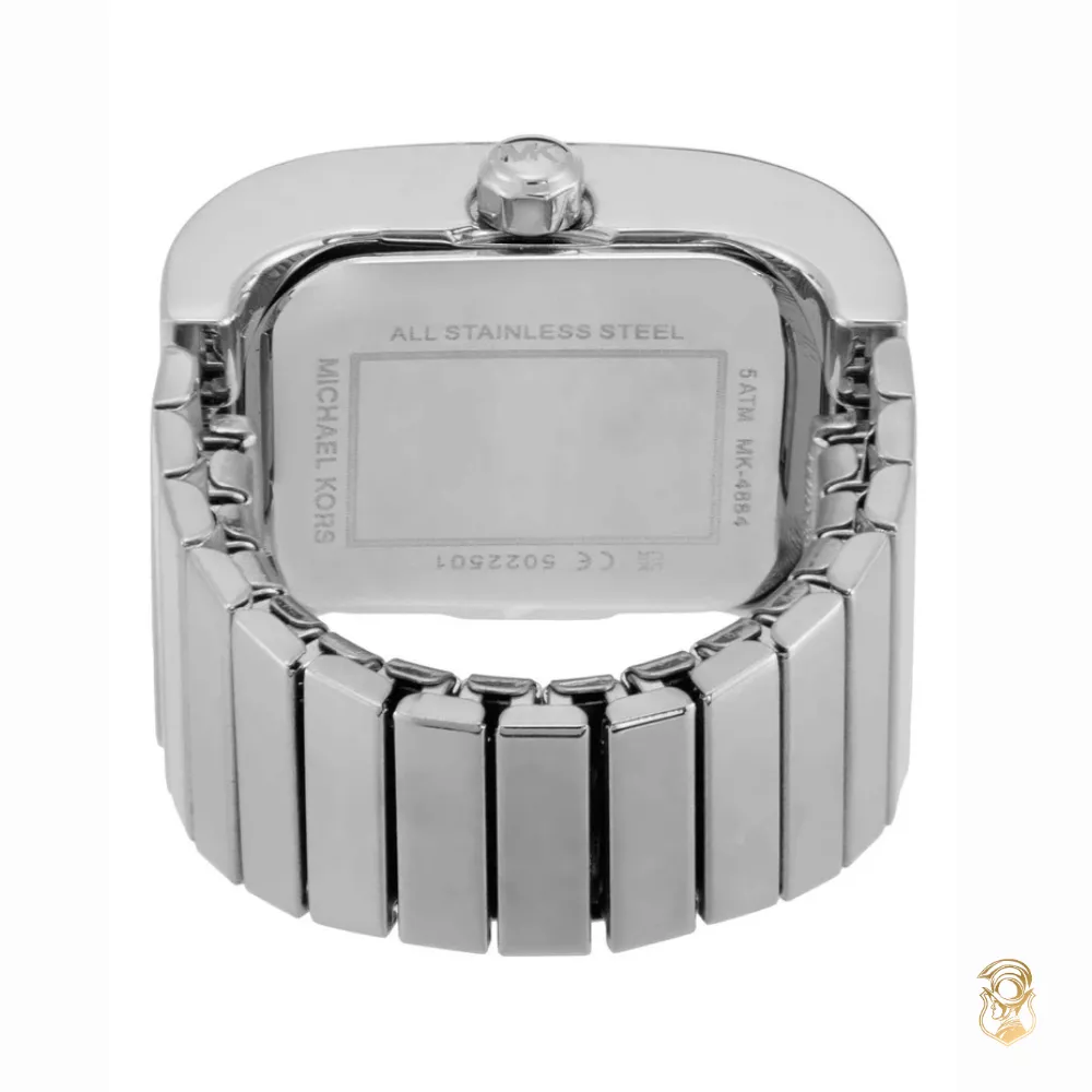 Michael Kors Darrington Pavé Silver-Tone Ring Watch 12.5mm