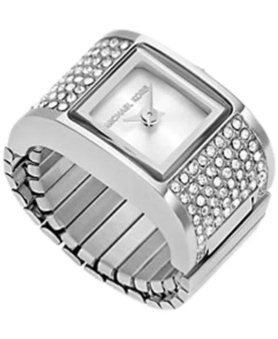 Michael Kors Darrington Pavé Silver-Tone Ring Watch 12.5mm