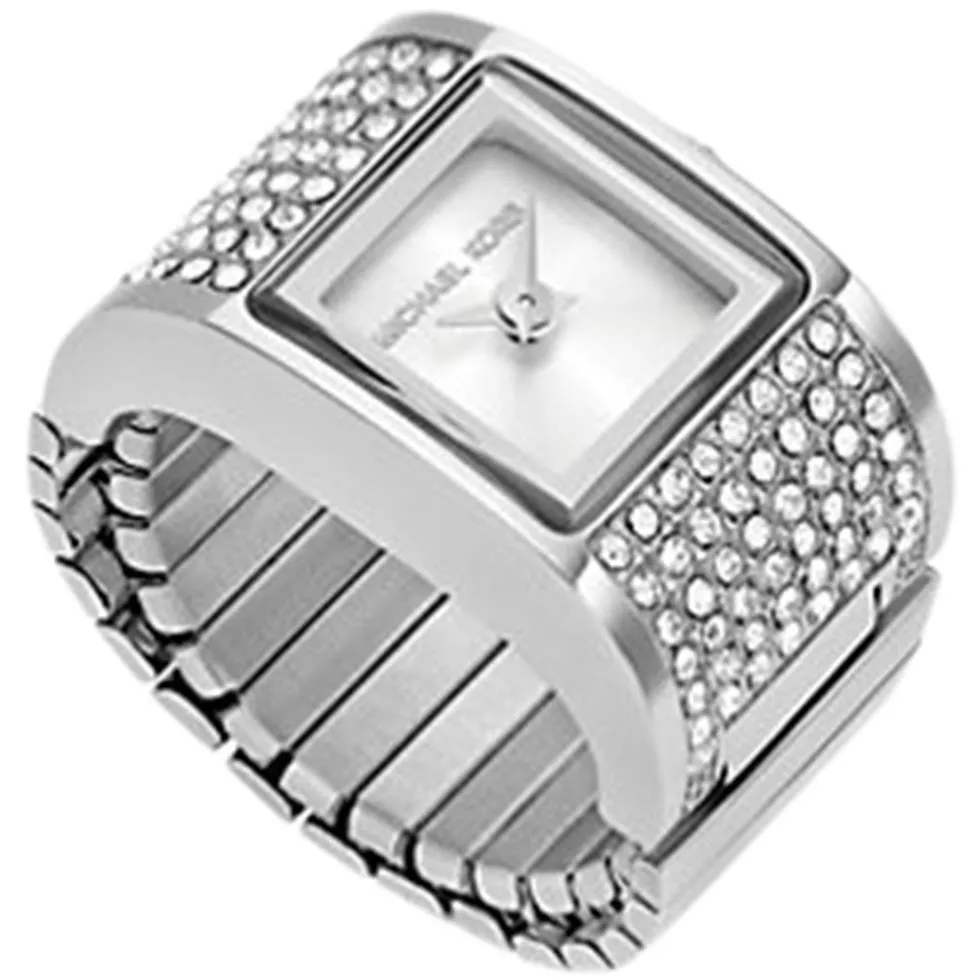 Michael Kors Darrington Pavé Silver-Tone Ring Watch 12.5mm