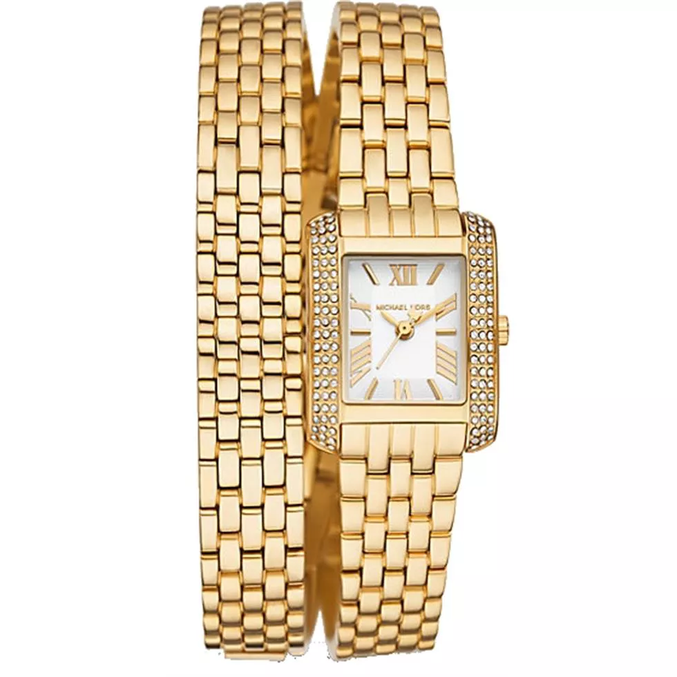 Michael Kors Emery Gold Pavé Double Wrap Watch 29mm