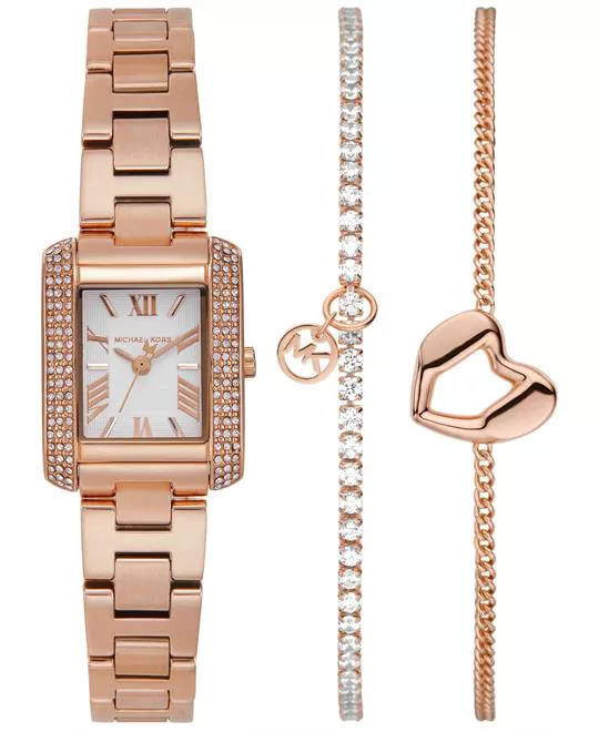 Michael Kors Emery Rose Gold Watch Set 22mm