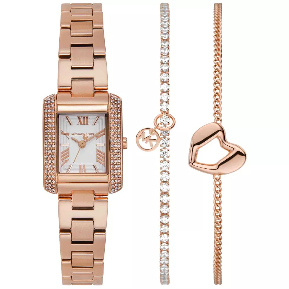 Michael Kors Emery Rose Gold Watch Set 22mm