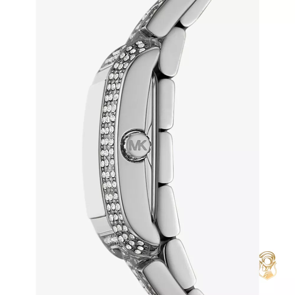 Michael Kors Emery Silver Pavé Double Wrap Watch 29mm 