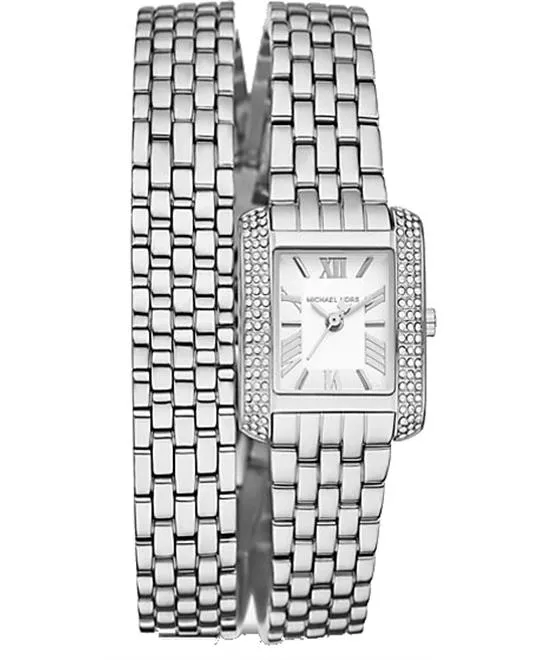 Michael Kors Emery Silver Pavé Double Wrap Watch  29mm