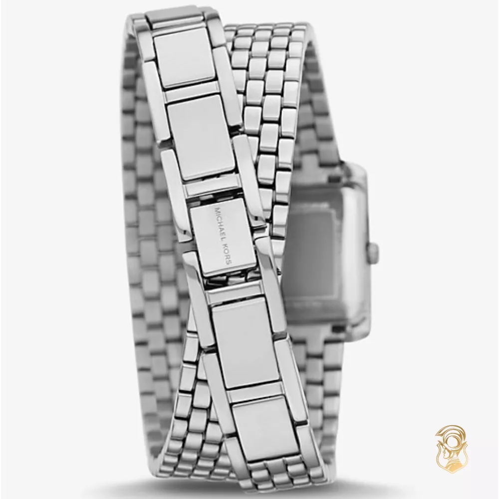 Michael Kors Emery Silver Pavé Double Wrap Watch  29mm