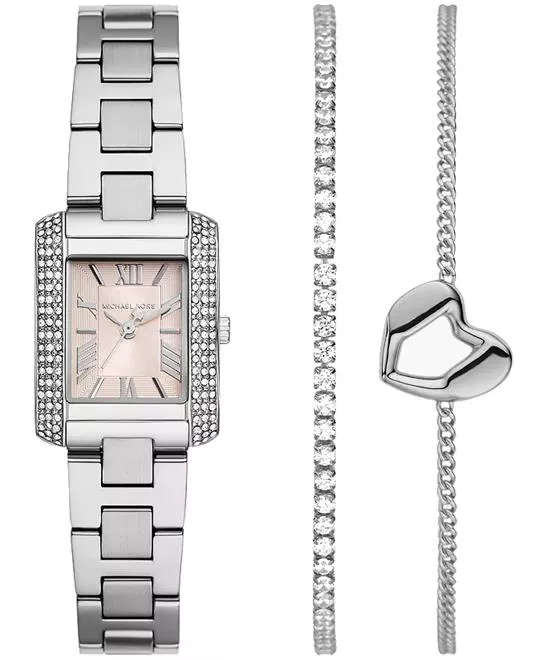 Michael Kors Emery Silver Watch Set 22mm