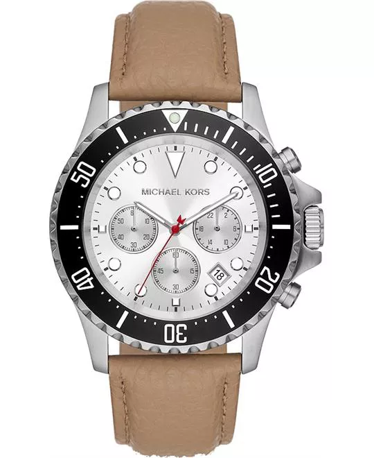 Michael Kors Everest Chronograph Camel Leather Watch 45MM