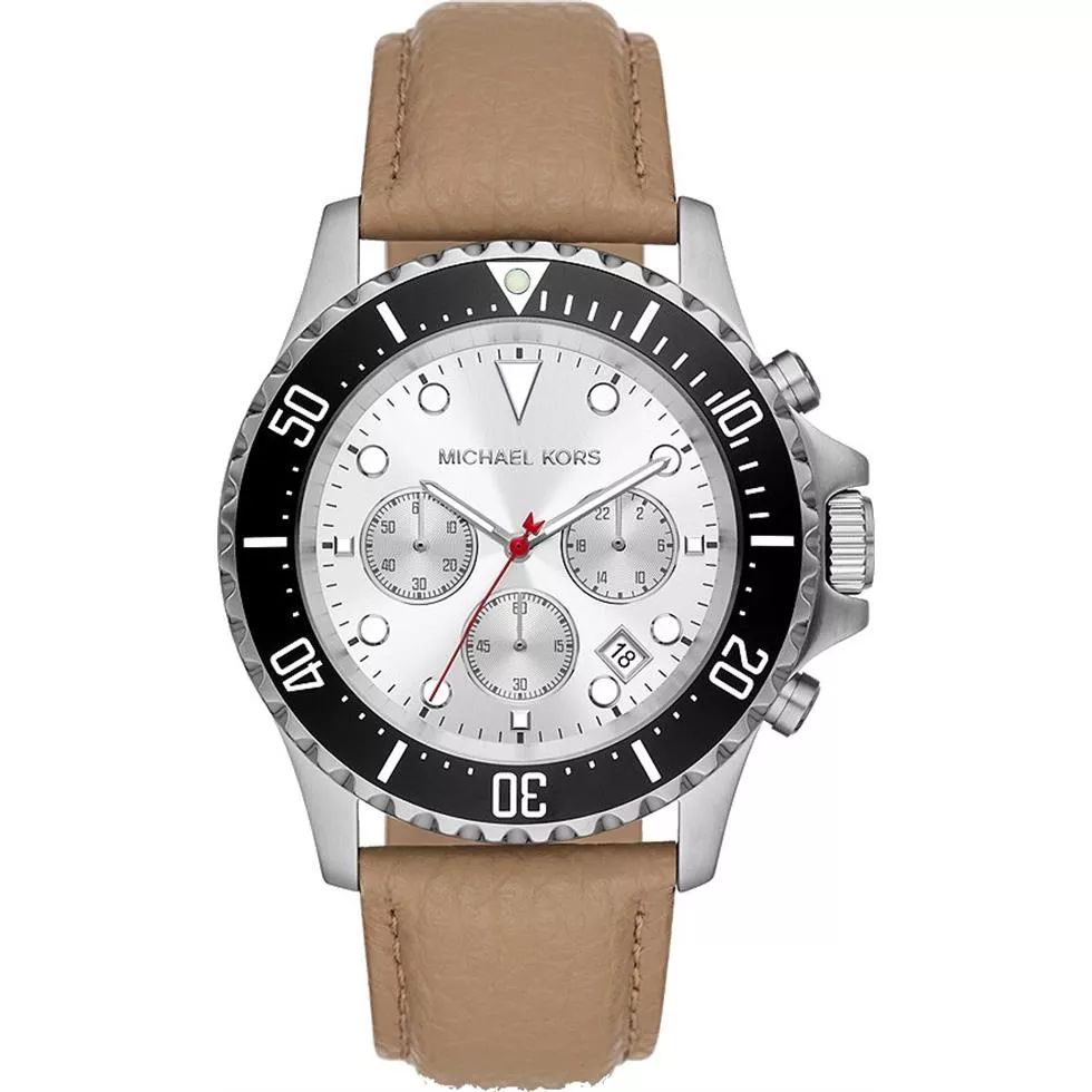 Michael Kors Everest Chronograph Camel Leather Watch 45MM