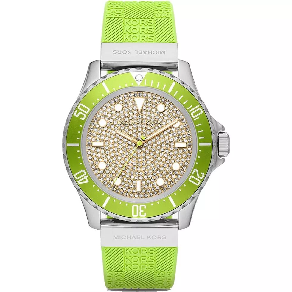 Michael Kors Everest Lime Green Silicone Watch 43mm