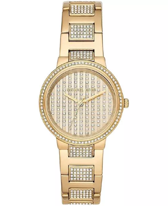 Michael Kors Gabbi Pavé Glitz Gold - Tone  Watch 33mm