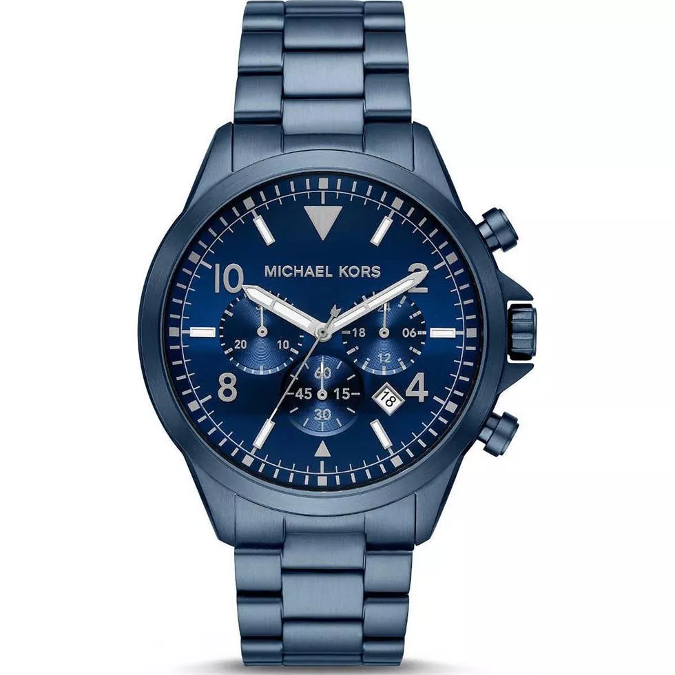 Michael Kors Gage Blue Tone Watch 45mm