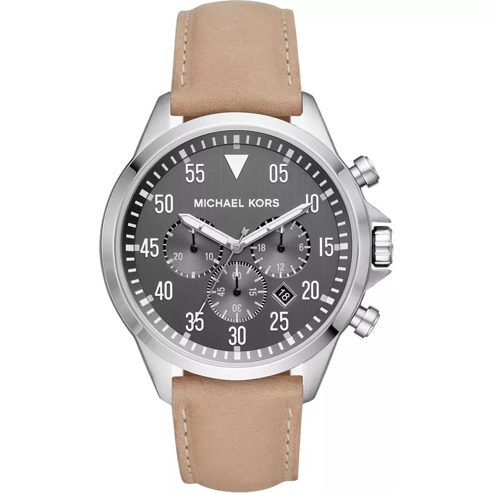 Michael Kors Gage Taupe Watch 45mm