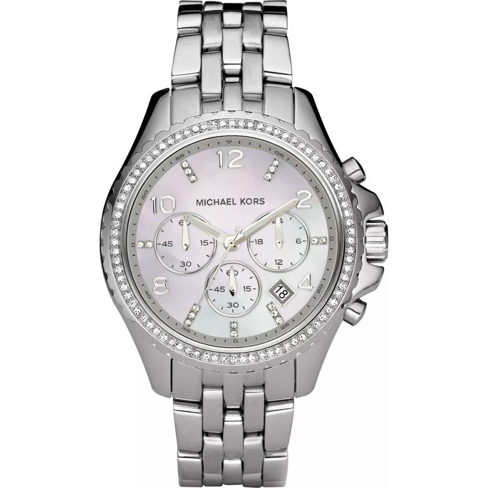 Michael Kors Glitz Stainless Steel Ladies Watch 44mm