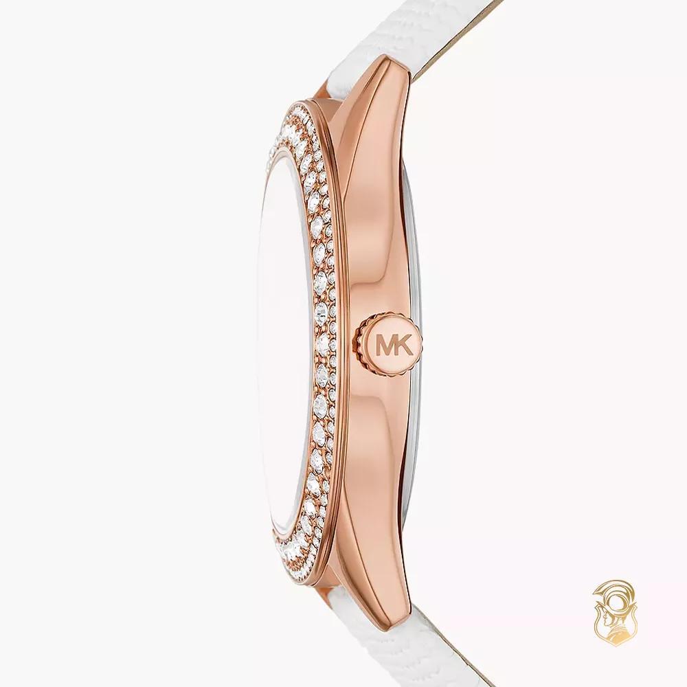 Michael Kors Harlowe White Lizard Watch 38mm