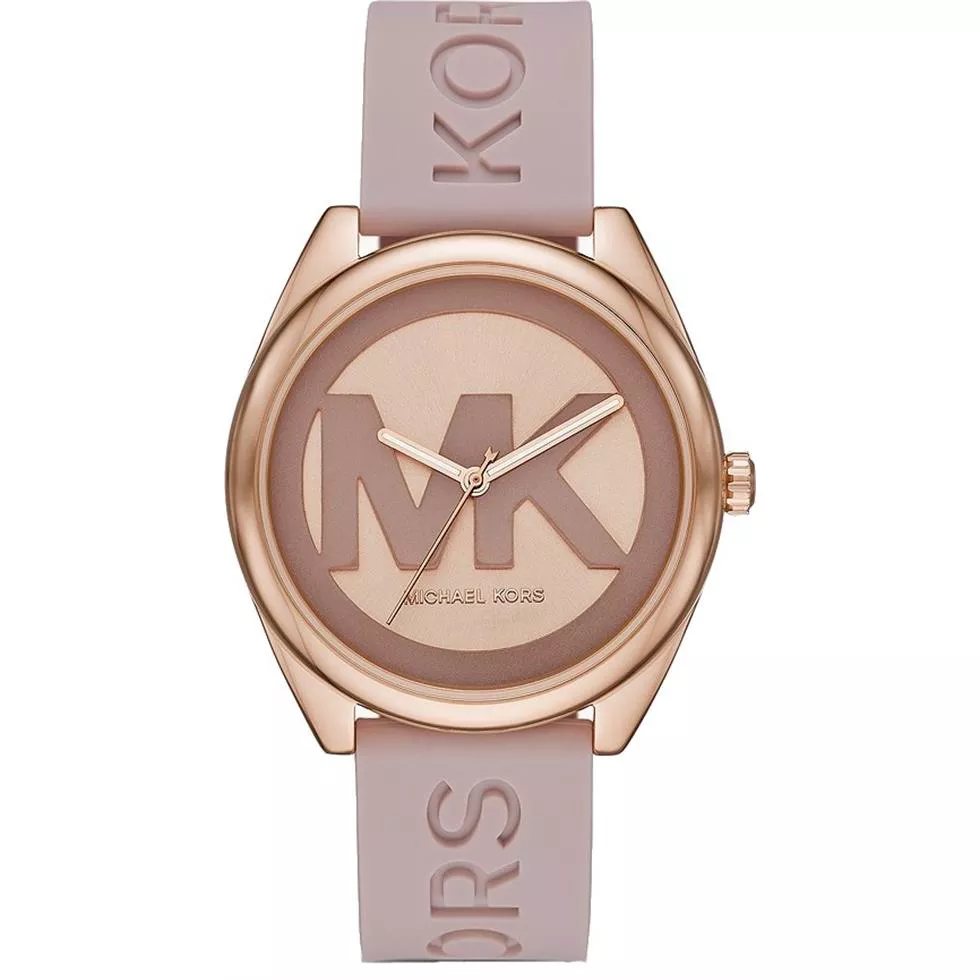 Michael Kors Janelle Pink Silicone Watch 42mm