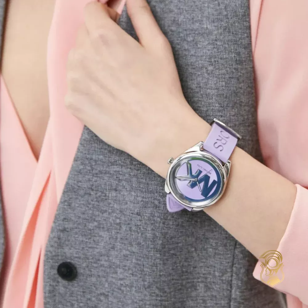 Michael Kors Janelle Three Hand Purple Dial Watch 42mm