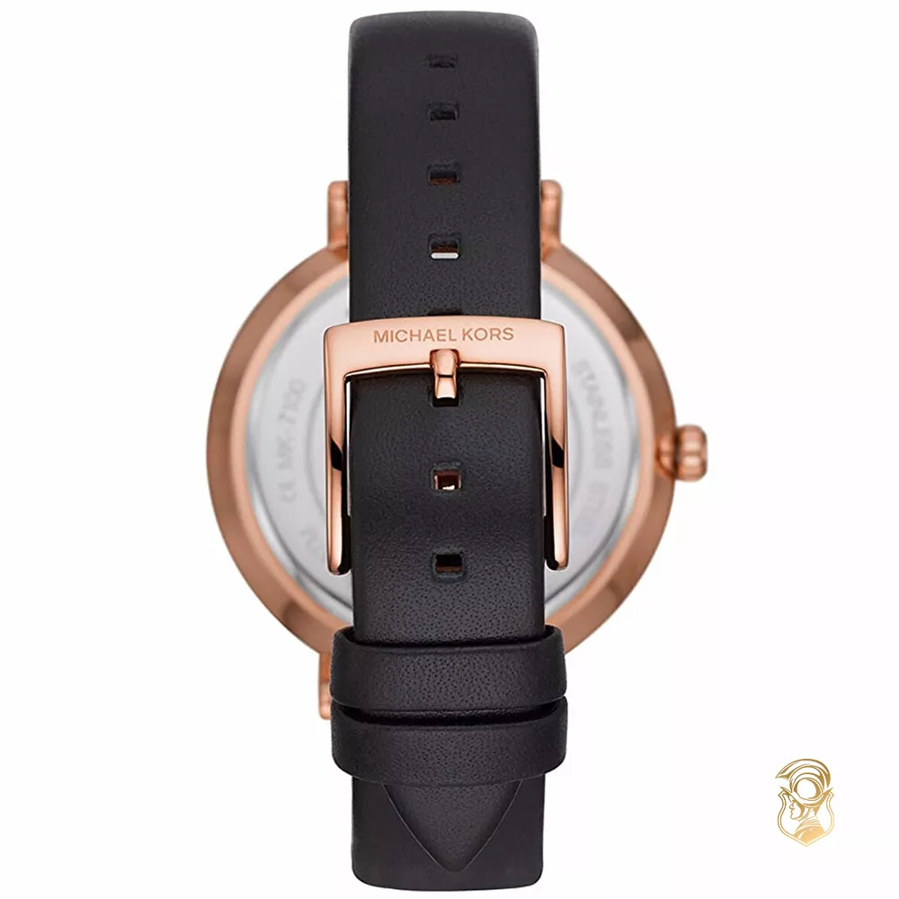 Michael Kors Jayne Black Leather Watch 38mm