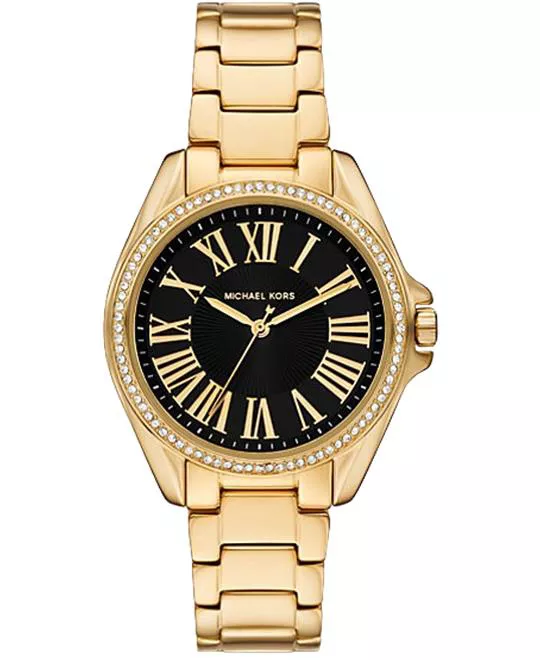 Michael Kors Kaycie Pavé Gold-Tone Watch 39mm