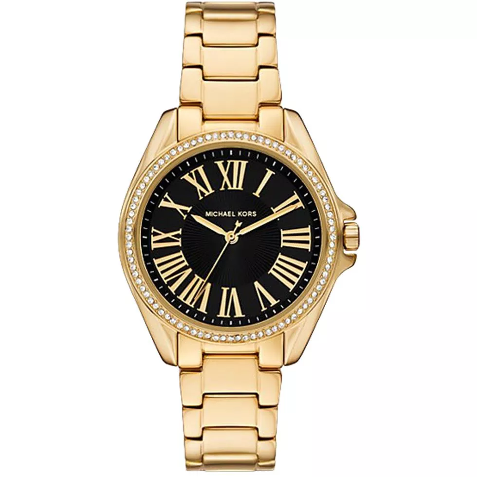 Michael Kors Kaycie Pavé Gold-Tone Watch 39mm