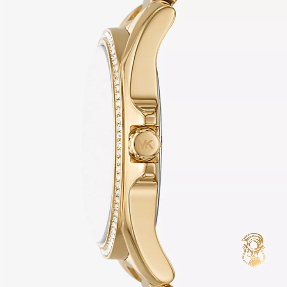 Michael Kors Kaycie Pavé Gold-Tone Watch 39mm