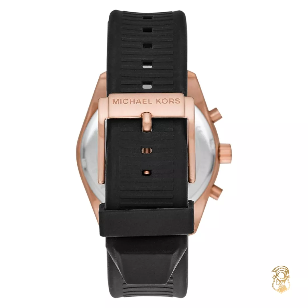 Michael Kors Keaton Rose Silicone Black Watch 43mm