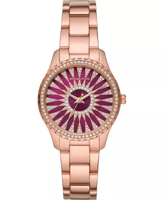 Michael Kors Layton Red Tone Watch 33mm